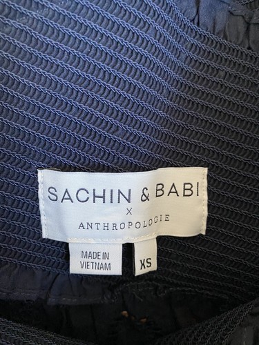 Anthropologie Sachin + Babi Selene Eyelet Blouse Off Shoulder Navy Size XS - Bild 3 von 4