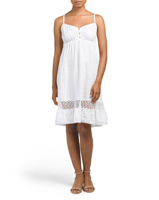 Bellambra White Crochet Linen Dress Size XS or S