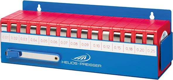 HELIOS PREISSER Fuehlerlehrenband Fuehlerlehre 13mmx5 m SET IM WANDHALTER 15tlg