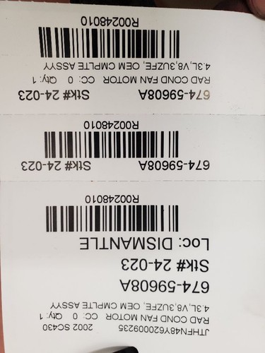 Lexus SC430, Radiator Fan Motor Complete, 02-05, 3UZFE, 4.3L,V8, 16361-50100 - Picture 9 of 12