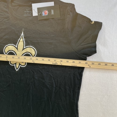 Nike New Orleans Saints Women's XL T Shirt Short Sleeve Front Logo Black New - Picture 7 of 8