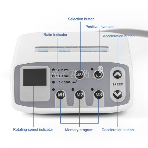 Micro motor eléctrico sin escobillas LED dental AZDENT/1:1/1:5 pieza de mano contra ángulo - Imagen 9 de 49
