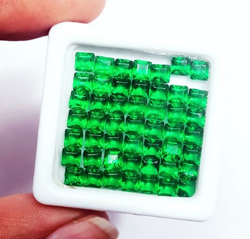Loose Gemstone Zambian Square Shape MM Pcs Emeralds 50 Pcs Lot H520 - Picture 9 of 15