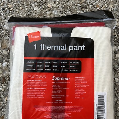 【Supreme/Hanes】BONES THERMAL PANT/ホワイト/Ｌ Supreme Hanes Bones Thermal Pant (1 Pack) (FW23) - $30