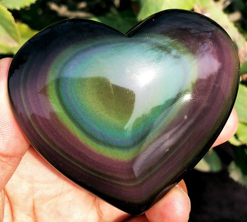 152g Natural Boutique Arco Iris Obsidiana Ojo de Gato Cristal Corazón Curación ip1746 - Imagen 1 de 12