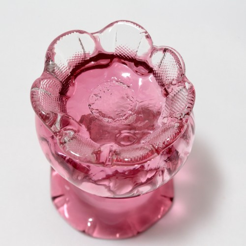 Victorian Cranberry Glass Vase Hand Blown c.1890 10cm H - Picture 5 of 8