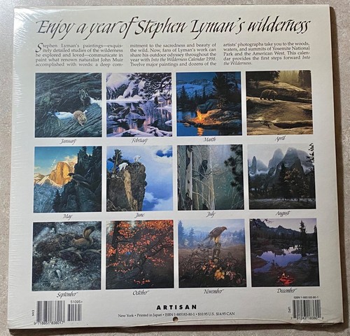 STEPHEN LYMAN Into the Wilderness 1998 Calendar - New Old Stock, Sealed - Picture 2 of 8