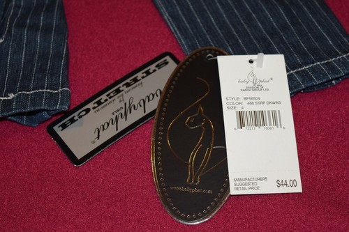 Vintage Baby Phat girls size 4 jean jacket NWT pinstripe Hip Hop R&B Dance NEW ! - Picture 3 of 11