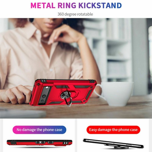 Stand Armor Shockproof Hard Phone Case For Google Pixel 7 6 Pro 5a 4a 4 3a XL - Picture 7 of 33