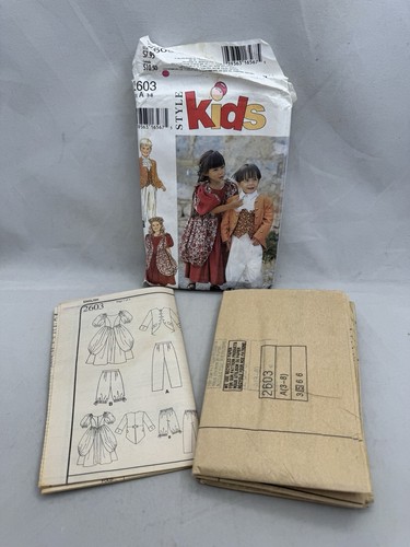 Style Kids 2603 Childs Size 3 4 5 6 7 8 Historical Costumes Dress Pants Pattern - Picture 4 of 4