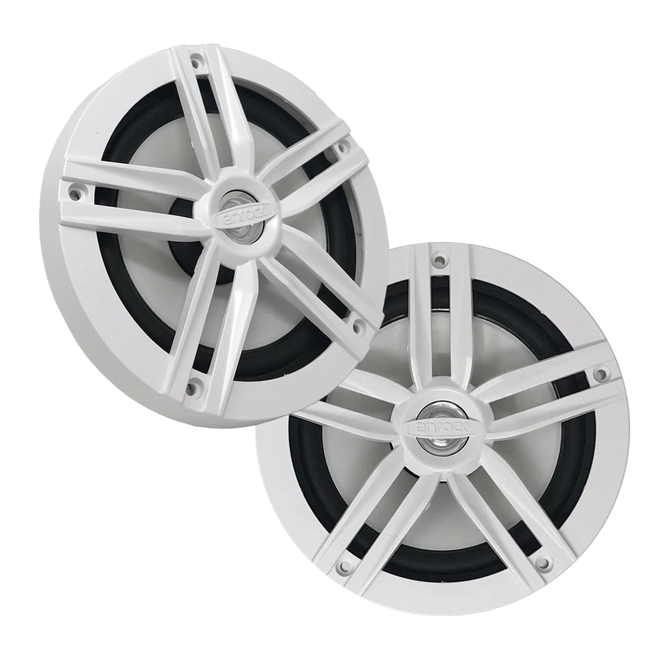 Reproductor de radio MP3 marino Pyle blanco en tablero, paquete de altavoces 4X 6,5" con antena Foto 4 de 4