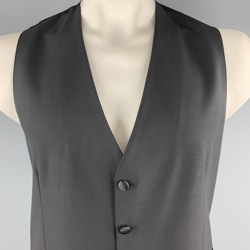 DOLCE & GABBANA taglia 44 gilet nero misto lana a pois con bottoni sul retro - Foto 2 di 7