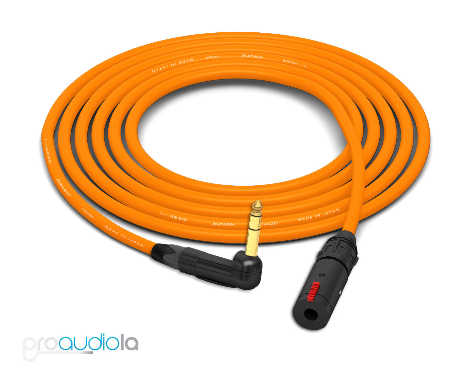 Cable de cuatro Canare L-4E6S Neutrik 90 o trs A Trs oro HEMBRA Naranja 15 pies Cable de cuatro Canare L-4E6S Neutrik Neutrik Neutrik 90 o trs A Trs oro HEMBRA Naranja 15 pies fb6335