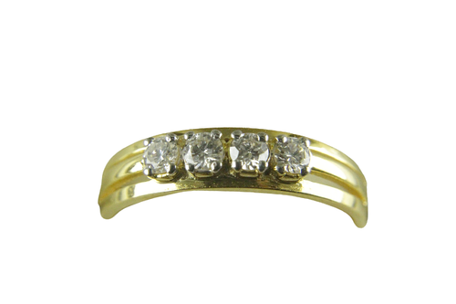 Anillo de diamantes hermosa 0,27 quilates G-H color SI-1 claridad en oro 14K - Imagen 5 de 7