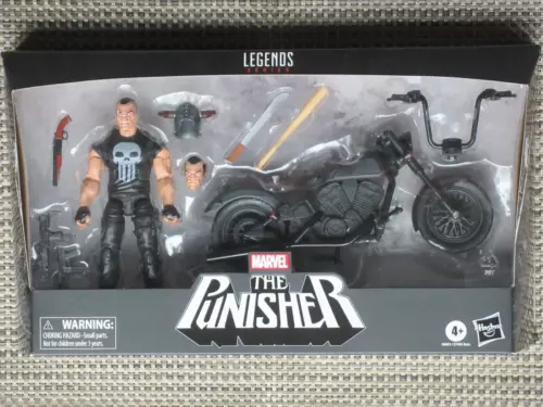 Figura de acción Marvel Legends The Punisher with Motorcycle serie Deluxe sin usar, en caja