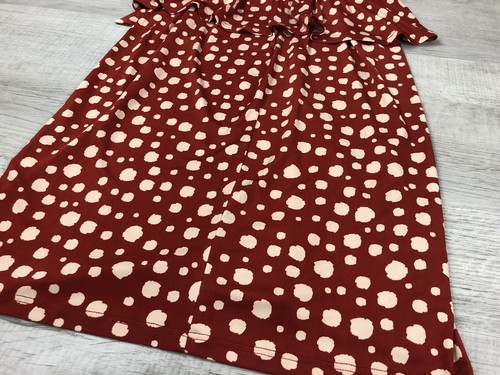 Michael Farrell Dress Vintage Red Ivory Polka Dot Peplum V Neck Womens Size M - Picture 4 of 12
