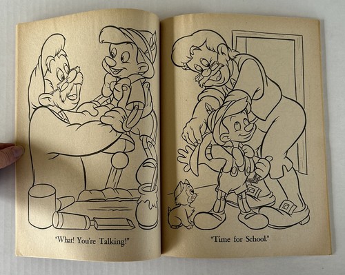 Libro para colorear vintage de Pinocho de Disney 1975 Whitman nuevo sin usar - Imagen 4 de 8