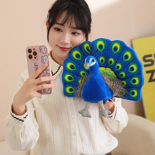 Almohada Animal Pavo Real Felpa Algodón Moderna Multicolor Pequeña Terciopelo Sólido Suave - Imagen 17 de 27