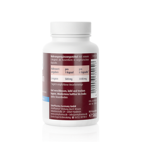 L ARGININE L ARGININ L ARGININA 500mg 90 capsule Vessel Vascular ZEINPHARMA UK - Picture 5 of 5