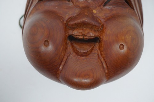 Japanese Noh Theater Mask Otafuku Style Small Vintage Original from Japan 0208D1 - Picture 8 of 12