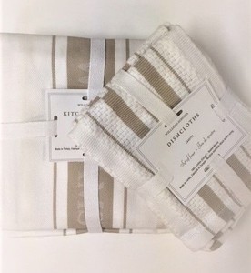 Williams Sonoma Khaki Logo Kitchen Towels Striped Dish Cloths S 8 Image Is Loading Williams Sonoma Khaki Logo Kitchen Towels Amp Striped