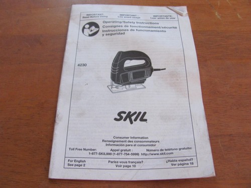 Skil 4320 Saw Operating and Safety Instructions - Picture 1 of 4