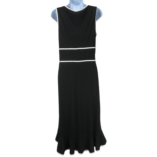 Rampage Women's XL NWT Y2K Black/White Sleeveless Ruffle Faux Wrap Party Dress - Picture 3 of 7