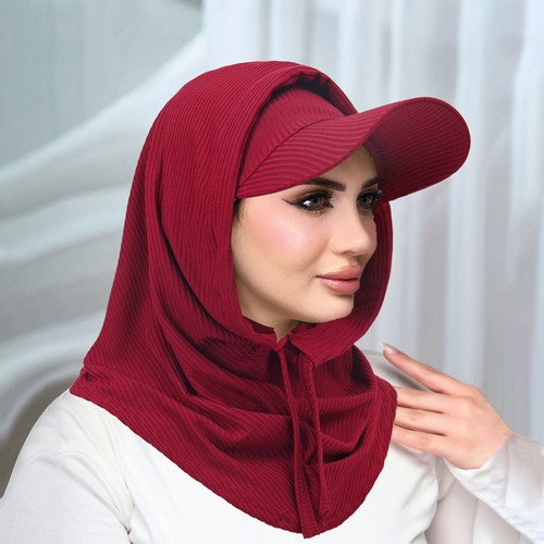 Juego de 2 gorras envolventes protectoras solares para mujer bufanda musulmana hiyab visera ala sombreros - Imagen 7 de 24