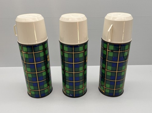 Vintage Picnic Set 6 Person Set 3 X Tartan Glass Insulated Thermos READ - Bild 12 von 24
