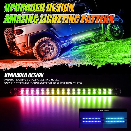 6pcs RGB LED Underglow Strip Light Smart Neon Accent Strips Dream Color Wireless - Picture 5 of 12