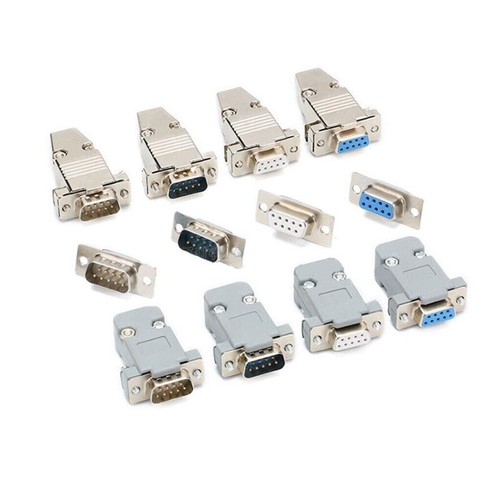 Female/Male Plug Socket DB9 9Pin D-SUB Solder Type Connector Metal/Plastic Shell - Picture 1 of 18