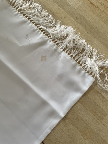AK CO Men’s Vintage White Tassel Scarf, Gents Evening Neck Scarf Cravat. See Pic - Picture 6 of 10
