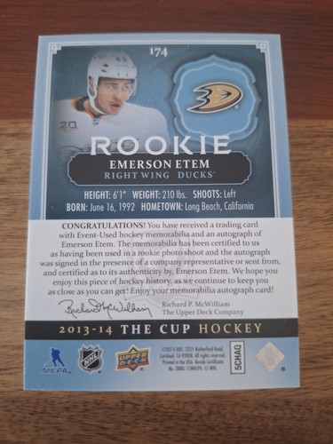 Tarjetas de hockey usadas en juegos The Cup 2013-14 Rookies - Upper Deck UD - Imagen 30 de 141