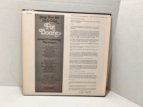 Pat Boone Songs From The Inner Court Paul Johnson Christian Gospel Vinyl Album - Picture 2 of 4