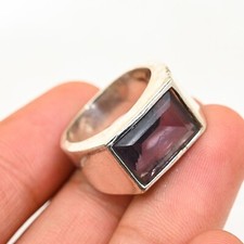 Amethyst Men's Ring 925 Sterling Silver Handmade-Statement Ring All Size BJ285
