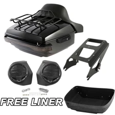 King Trunk Pad Rack Speakers Lights Fit For Harley Elecra Glide 2009-2013