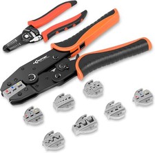Crimping Tool 9 PCS Ratcheting Wire Crimper Quick Exchange Jaw for Heat Shrink
