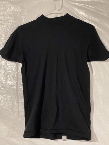 Jockey hi neck mock tshirt black vintage - Picture 1 of 2