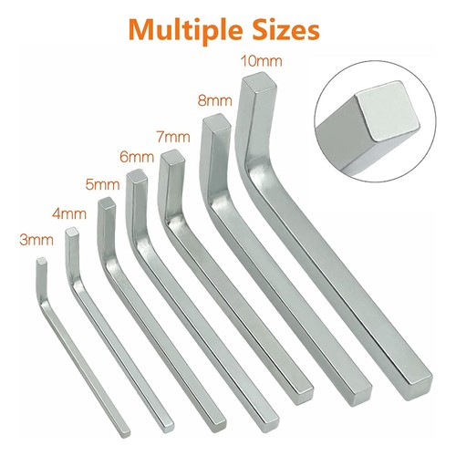 7pc L-Shape Square Head Wrench Square Key 4-Point Wrench Screwdriver Set 3-10mm - Picture 4 of 8