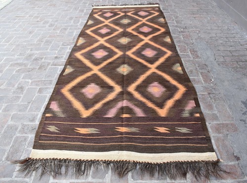 5x12 ft Antique Afghan Tribal Wool Kilim Rug Turkish Boho Handwoven Oriental Rug - Afbeelding 1 van 11