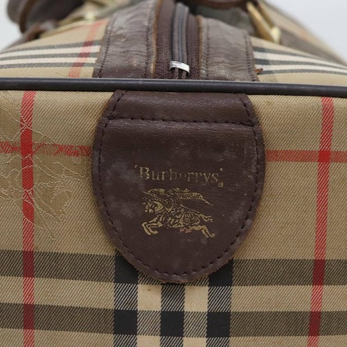 Burberrys Nova Check Boston Bag Canvas Beige Auth bs18570 - Picture 17 of 22