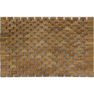 2 Pcs Handmade Tan Teak Wood Geometric Rectangular Tableware 2 Pcs Handmade Tan Teak Wood Geometric
