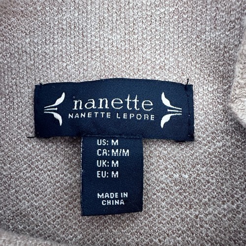 Nanette Lepore Wool Blend Sweater M Sleeveless Mock Neck Coastal Preppy Office - Picture 5 of 8