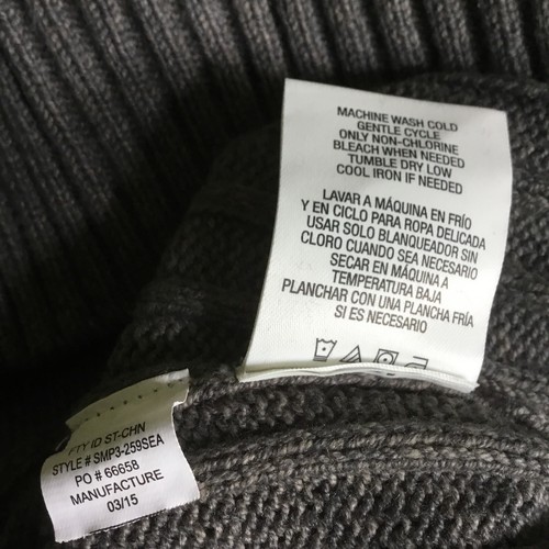 Structure Grey Ribbed 1/4 Zip Pullover Sweater Men’s XXL - Picture 7 of 9