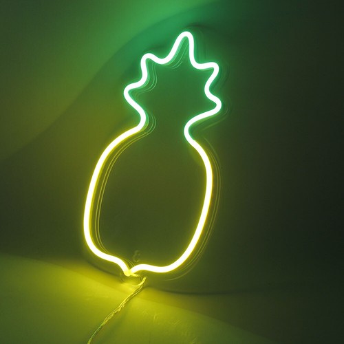 LED Pineapple Neon Sign Light with Dimmer for Bedroom Decor Visual Artwork Gift - Picture 2 of 9