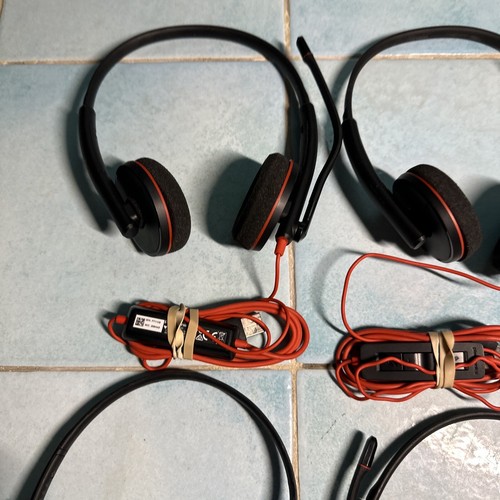 Qty 4 Plantronics Headsets 2 C3220 & 2 C3210 USB Headsets Tested Ships FREE - 第 5/5 張圖片