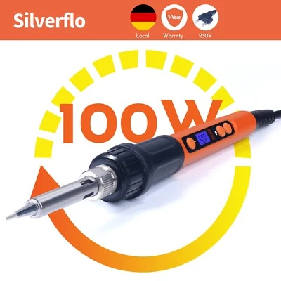 SILVERFLO Lötkolben Set 100W Lötstation Einstellbarer Temperatur Lötset Lötkolben-Bausatz
