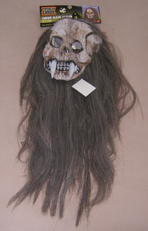 Máscara de pelo súper larga disfraz de Halloween utilería aterradora espeluznante totalmente ghoul edades 14+ Foto 2 de 4