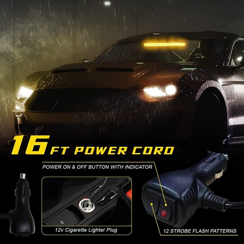1Pcs 80Led Car Emergency Strobe Flashing Warning Lamp Fog Light Bar Yellow/white - Bild 6 von 15