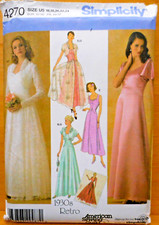 Simplicity Pattern 4270 Retro 30s Evening Dress 2 Lengths Jacket 16-18-20-22-24